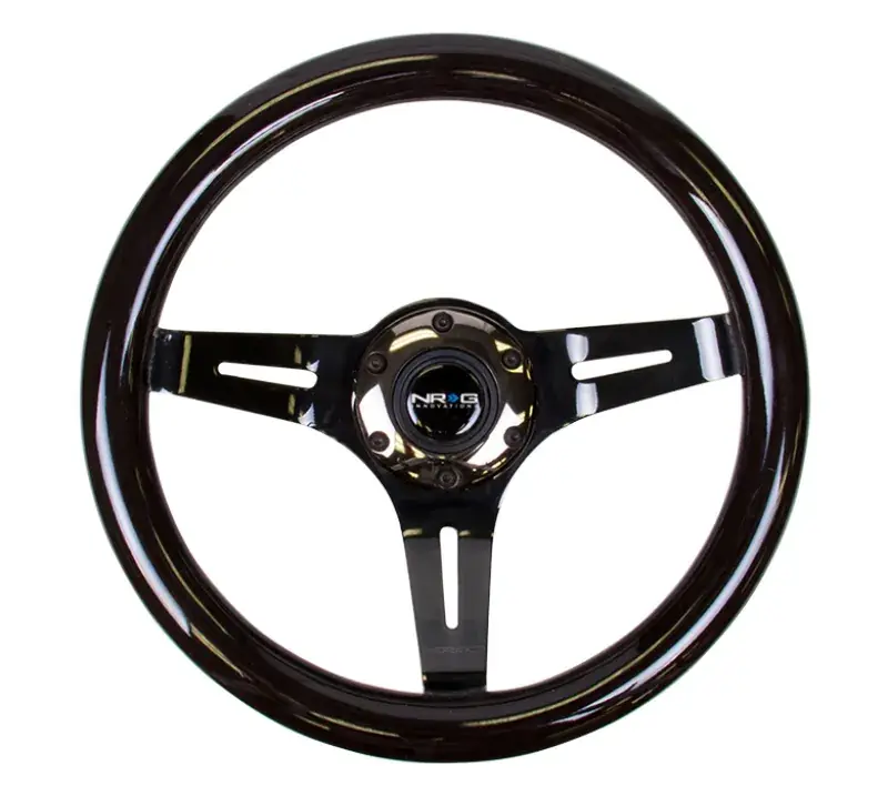 Wholesale NRG NRG Classic Wood Grain Steering Wheel (310mm) Black w/Black Chrome 3-Spoke Center
