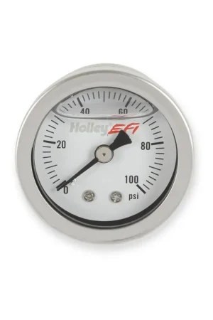 Holley EFI Pressure Gauge Oil-Filled - 0-100 PSI - 1/8" NPT Male Thread Luxury