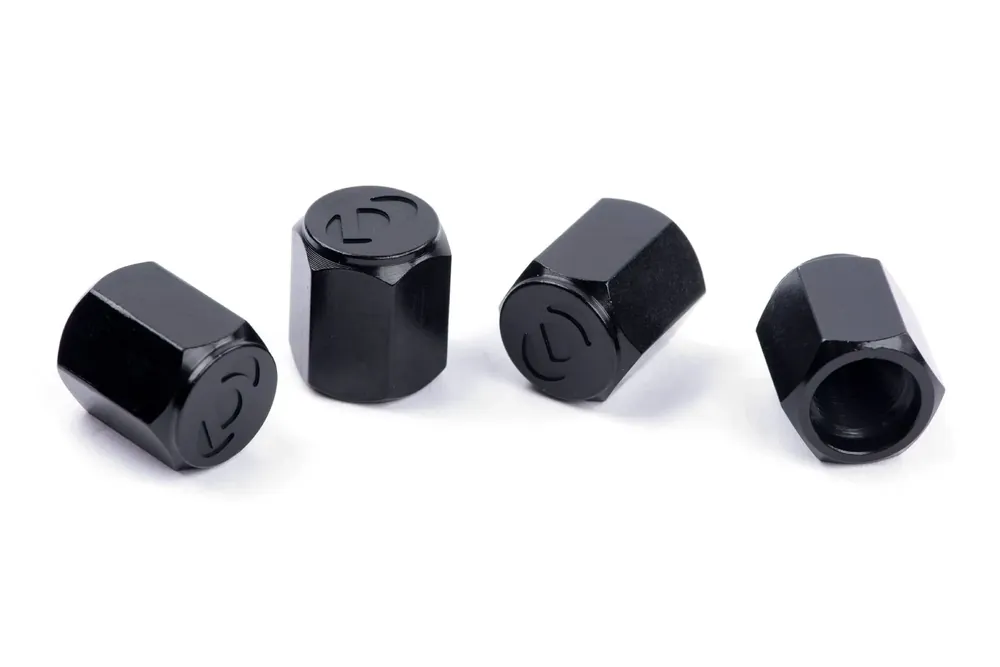 Must Have Dinan Valve Stem Caps Black / Aluminum