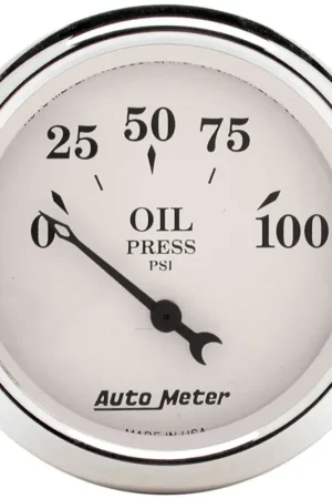Autometer 2-1/16" Oil Pressure 0-100 PSI Air-Core Old-Tyme White Hassle-Free Returns