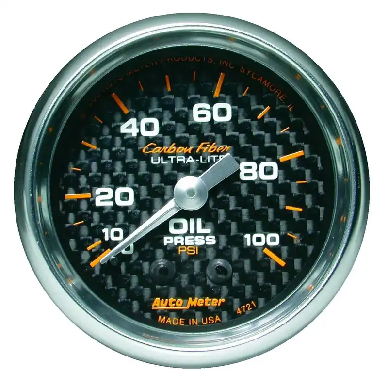 Latest Autometer 2-1/16" Oil Pressure 0-100 PSI Mechanical Carbon Fiber
