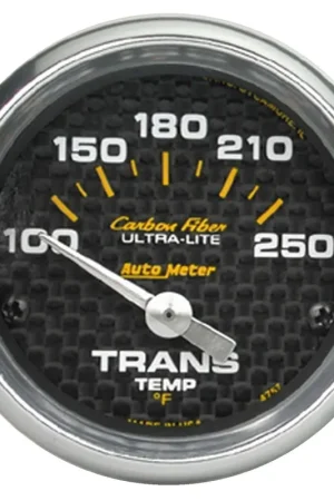 Autometer 2-1/16" Transmission Temperature 100-250 °F Air-Core Carbon Fiber Fresh Stock