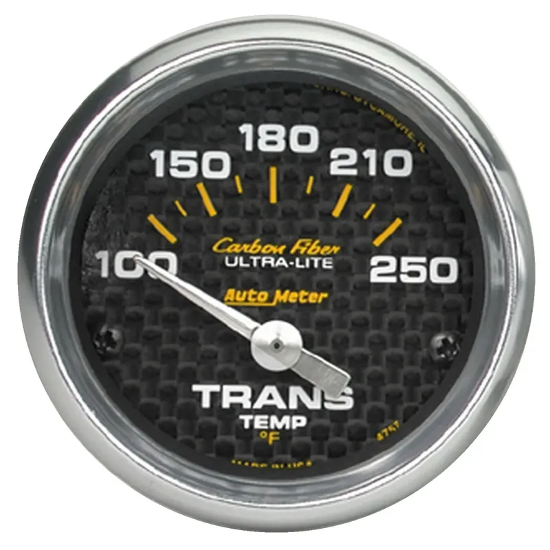 Autometer 2-1/16" Transmission Temperature 100-250 °F Air-Core Carbon Fiber Fresh Stock