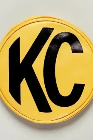 Free Returns KC HiLiTES Retro 6in Yellow Vinyl Light Cover w/ Black KC Logo (Pair)