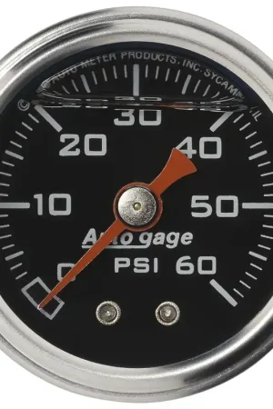 Limited Edition Autometer 1-1/2" Pressure 0-60 PSI Mechanical - Black