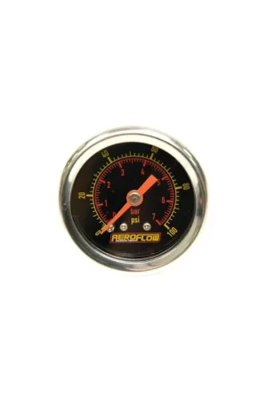 Same Day Shipping Aeroflow 1 1/2" 0-100 PSI Pressure Gauge - Black Face/White Pointer