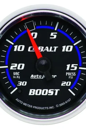 Autometer 2-1/16" Boost/Vacuum 30 In HG/20 PSI Mechanical Cobalt While Supplies Last