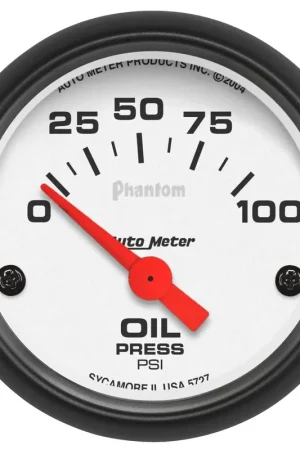 Price Cut Autometer 2-1/16" Oil Pressure 0-100 PSI Air-Core Phantom