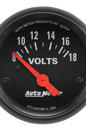 Certified Autometer 2-1/16" Voltmeter 8-18V Air-Core Z-Series
