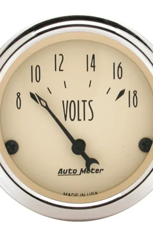 Autometer 2-1/16" Voltmeter 8-18V Antique Beige Super Sale