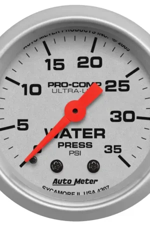 Special Offer Autometer 2-1/16" Water Pressure 0-35 PSI Mechanical Ultra-Lite