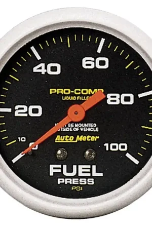 Autometer 2-5/8" Fuel Pressure 0-100 PSI Mechanical Liquid Filled Pro-Comp Cheap