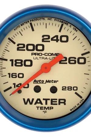 Autometer 2-5/8" Water Temperature 140-280 °F 4 Ft. Mechanical Ultra-Nite Best Choice