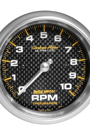 Autometer 3-3/8" In-Dash Tachometer 0-10,000 RPM Carbon Fiber Factory Price
