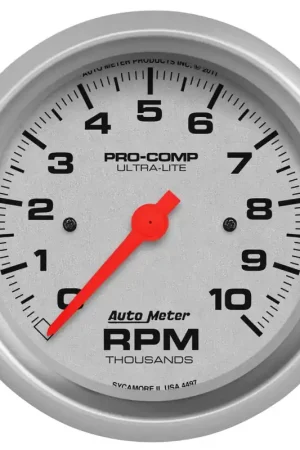 Autometer 3-3/8" In-Dash Tachometer 0-10,000 RPM Ultra-Lite Buy Direct