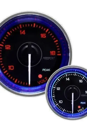 Free Shipping ProSport 52mm Electrical 'Crystal' Volt Gauge - Amber/White/Blue