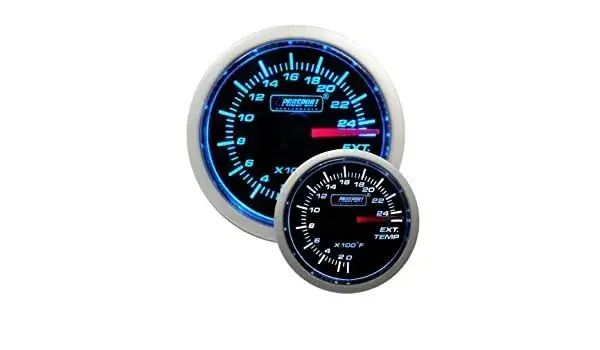 Fast Shipping ProSport 52mm Exhaust Gas Temperature Gauge - Blue/White - Fahrenheit