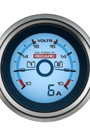 Instant Buy Redarc Dual Voltage 52mm Gauge with Optional Current Display