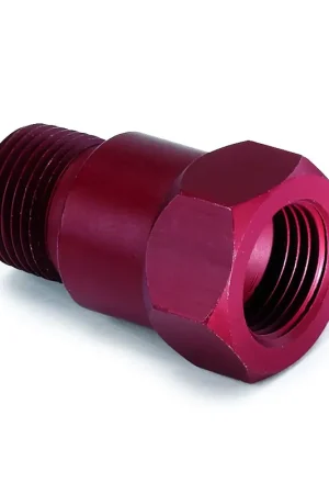 Autometer Fitting Adapter 3/8" NPT Male Aluminum Red for Mech. Temp. Gauge Brand New