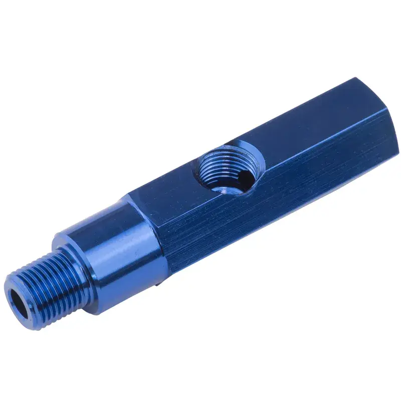 Proflow Gauge Adapter Oil Pressure Sending Extension 1/8in BSP To 1/8in NPT On Side Blue Fast Shipping