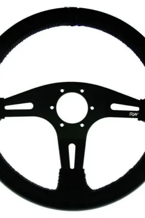 Raceworks Leather Steering Wheel - Black/Blue Stitching - Black/Blue Stitching Time-Limited