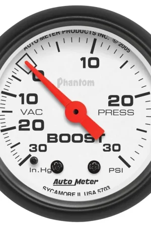 Autometer 2-1/16" Boost/Vacuum 30 In HG/30 PSI Mechanical Phantom Exclusive