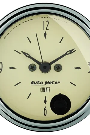 Get Yours Autometer 2-1/16" Clock 12 Hour Antique Beige