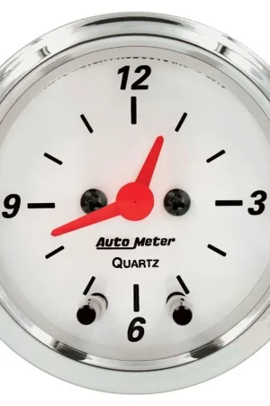 Autometer 2-1/16" Clock 12 Hour Arctic White Reduced Price