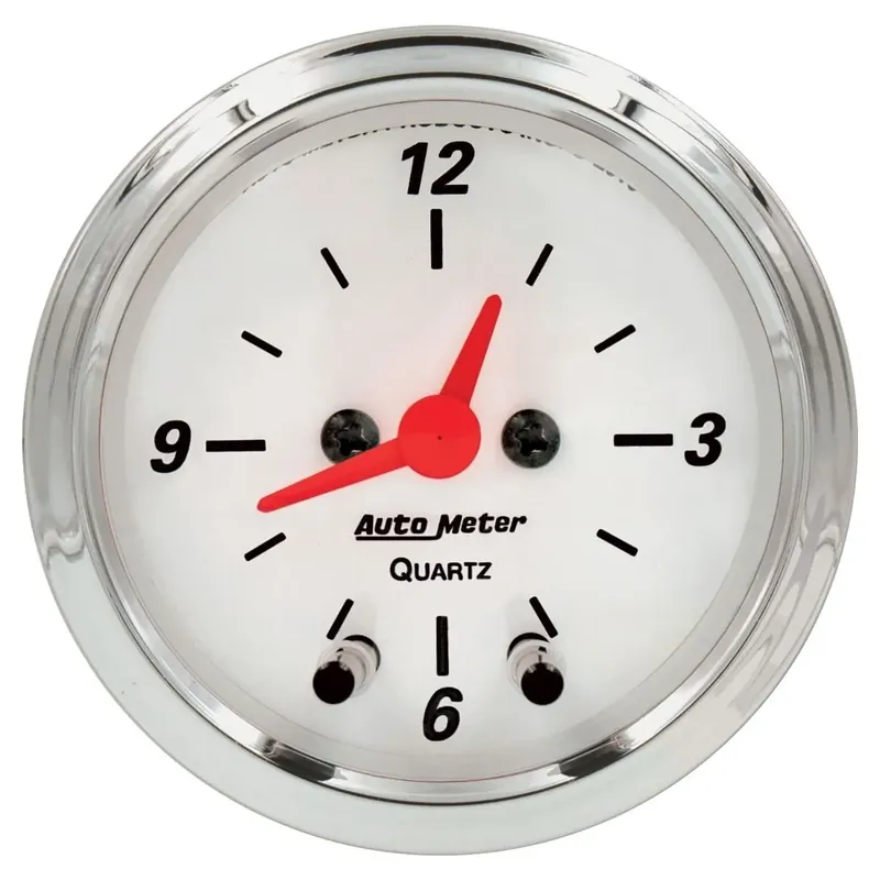 Autometer 2-1/16" Clock 12 Hour Arctic White Reduced Price