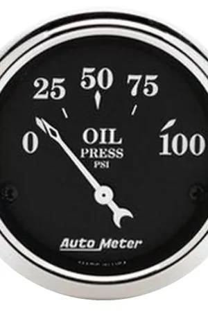 Final Sale Autometer 2-1/16" Oil Pressure 0-100 PSI Air-Core Old Tyme Black