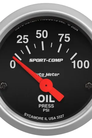 Popular Autometer 2-1/16" Oil Pressure 0-100 PSI Air-Core Sport-Comp