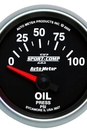 Money Back Guarantee Autometer 2-1/16" Oil Pressure 0-100 PSI Air-Core Sport-Comp II