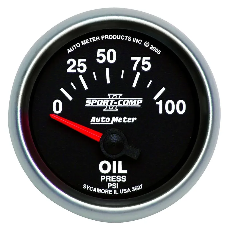 Money Back Guarantee Autometer 2-1/16" Oil Pressure 0-100 PSI Air-Core Sport-Comp II