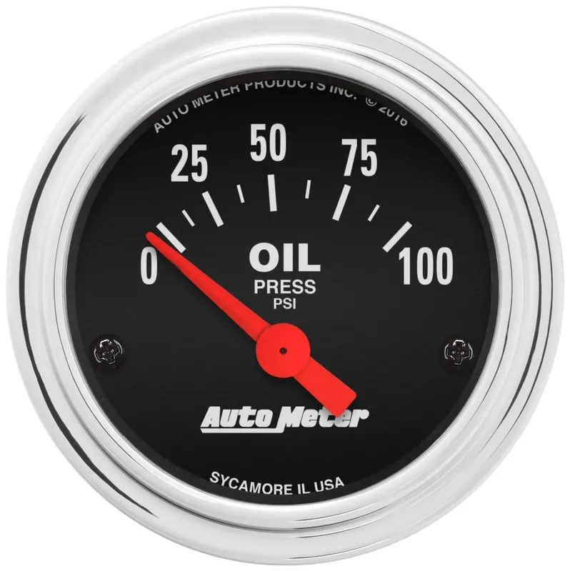 Top Rated Autometer 2-1/16" Oil Pressure 0-100 PSI Air-Core Traditional Chrome