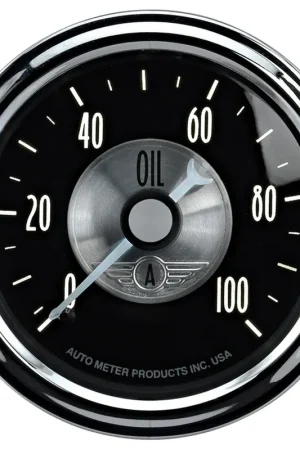 Reduced Price Autometer 2-1/16" Oil Pressure 0-100 PSI Mechanical Prestige Black Diamond