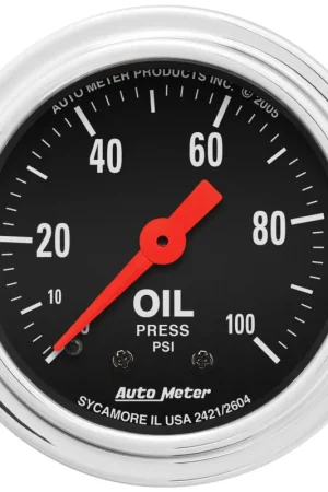 Buy Direct Autometer 2-1/16" Oil Pressure 0-100 PSI Mechanical Traditional Chrome