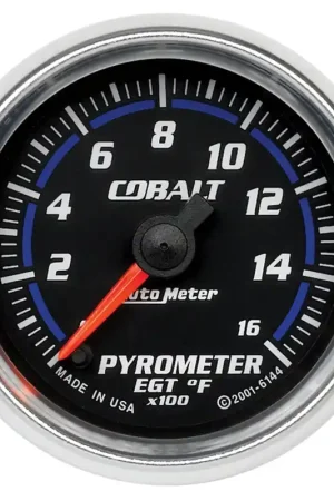 Fast Shipping Autometer 2-1/16" Pyrometer 0-1600 °F Stepper Motor Cobalt