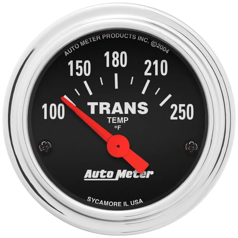 Autometer 2-1/16" Transmission Temperature 100-250 °F Air-Core Traditional Chrome Warranty Included