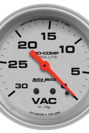 Autometer 2-5/8" Vacuum 0-30 In Hg Ultra-Lite Viral