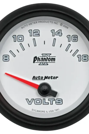 Direct From Manufacturer Autometer 2-5/8" Voltmeter 8-18V Air-Core Phantom II