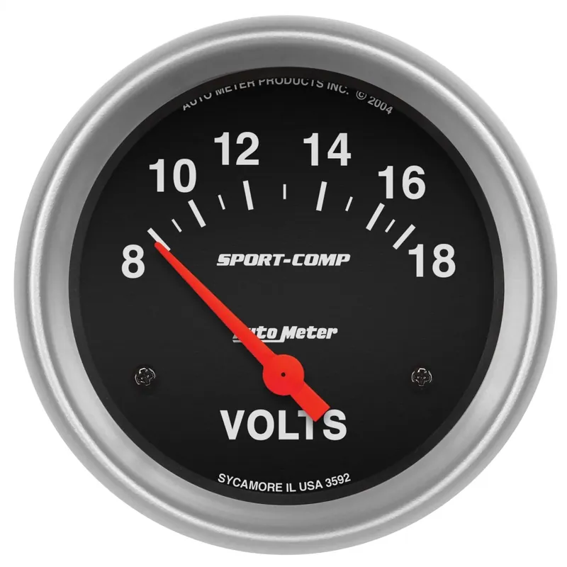 Autometer 2-5/8" Voltmeter 8-18V Air-Core Sport-Comp Top Pick