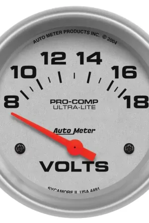 Autometer 2-5/8" Voltmeter 8-18V Air-Core Ultra-Lite Wholesale