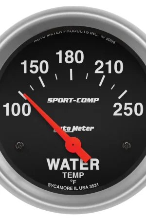 Autometer 2-5/8" Water Temperature 100-250 °F Air-Core Sport-Comp Affordable