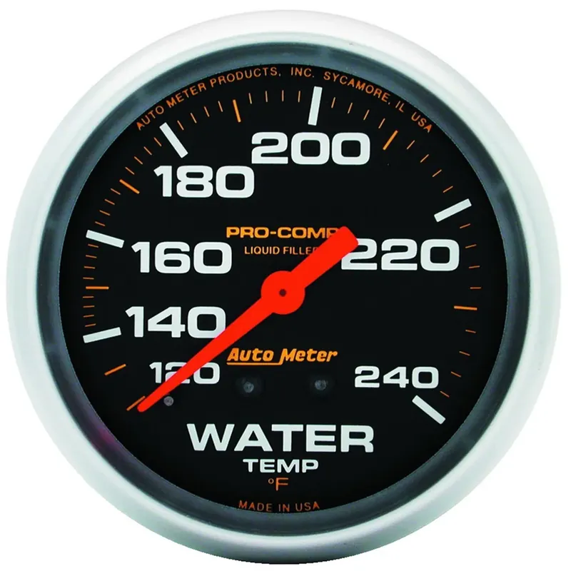 Special Offer Autometer 2-5/8" Water Temperature 120-240 °F 6 Ft. Mechanical Liquid Filled Pro-Comp