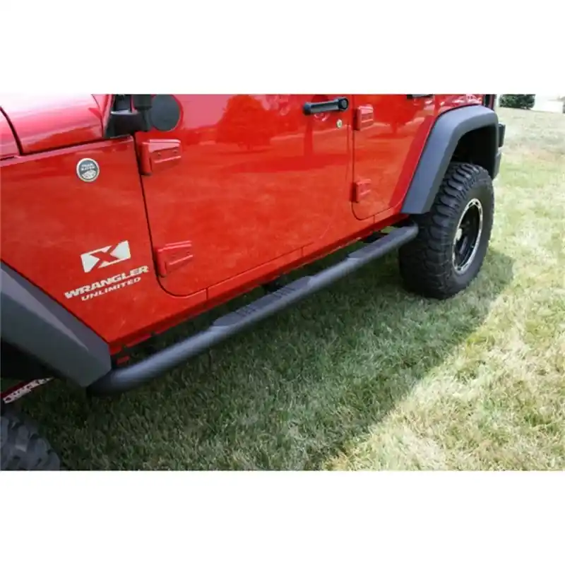 Rugged Ridge 3 In Round Tube Steps Black 07-18 Jeep Wrangler Unlimited JK Editor’s Pick