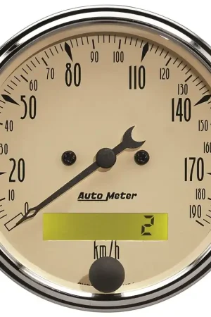 Autometer 3-1/8" Speedometer 0-190 KM/H Electric Antique Beige In Demand