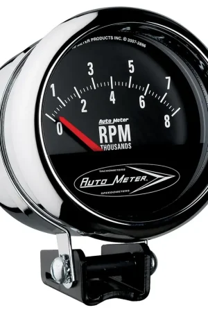 Autometer 3-3/4" Pedestal Retro Tach 0-8,000 RPM Short Sweep Traditional Chrome Warranty Included