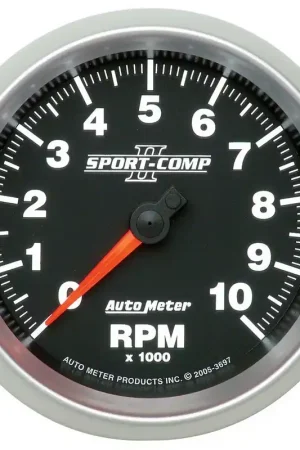Brand New Autometer 3-3/8" In-Dash Tachometer 0-10,000 RPM Sport-Comp II