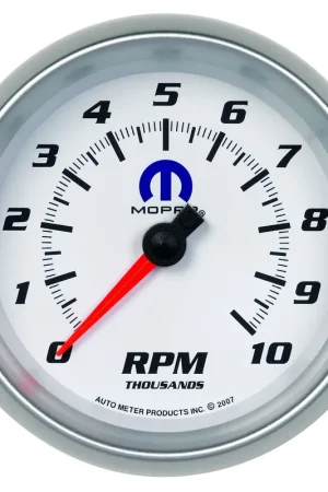 Editor’s Pick Autometer 3-3/8" In-Dash Tachometer 0-10,000 RPM White Mopar