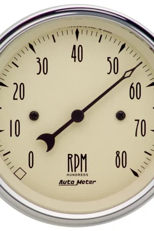 Warranty Included Autometer 3-3/8" In-Dash Tachometer 0-8,000 RPM Antique Beige